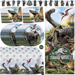 Unique Jurassic Park face du kit montrant bannière et affiche pour immersion