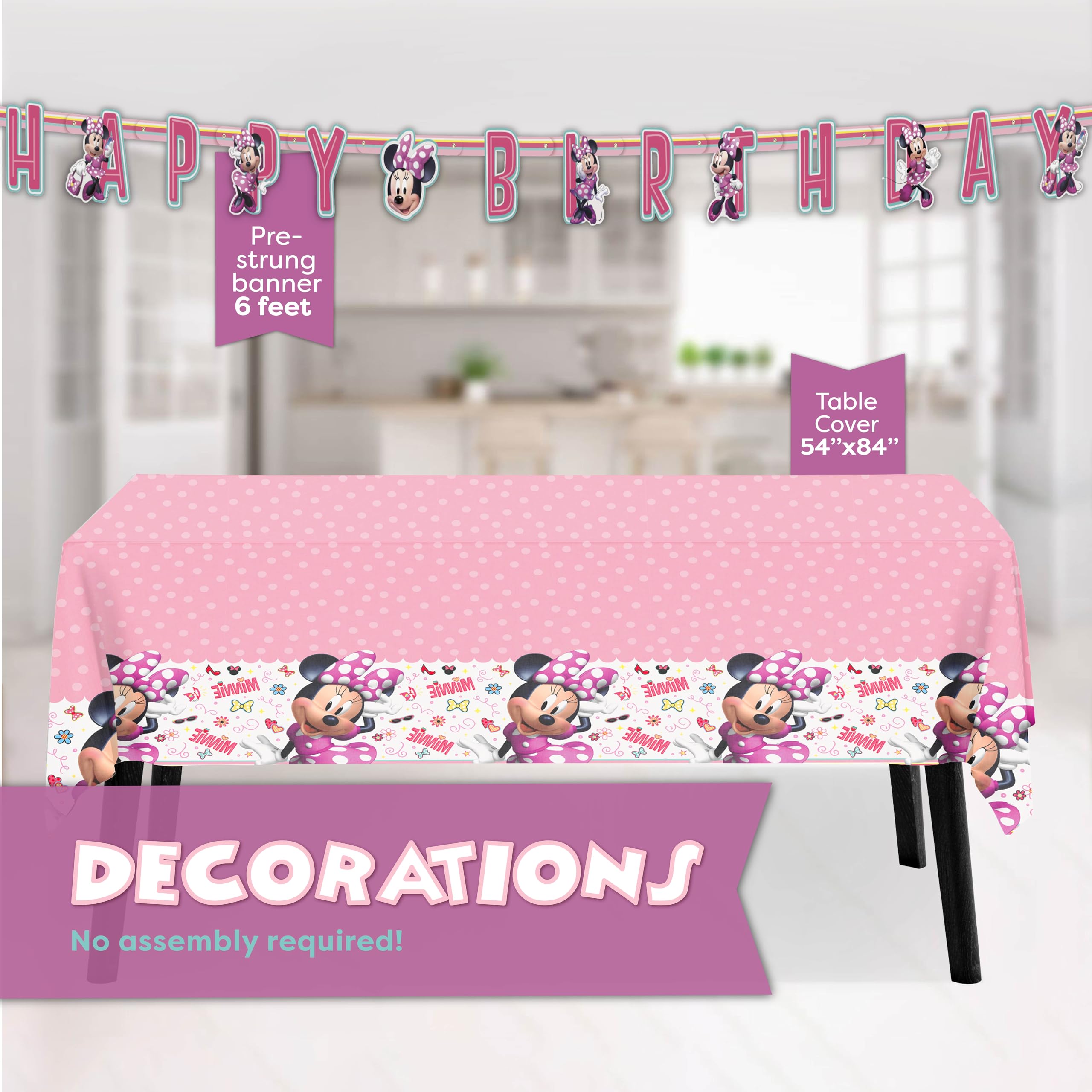 Unique assiette Minnie gros plan papier épais résistant repas