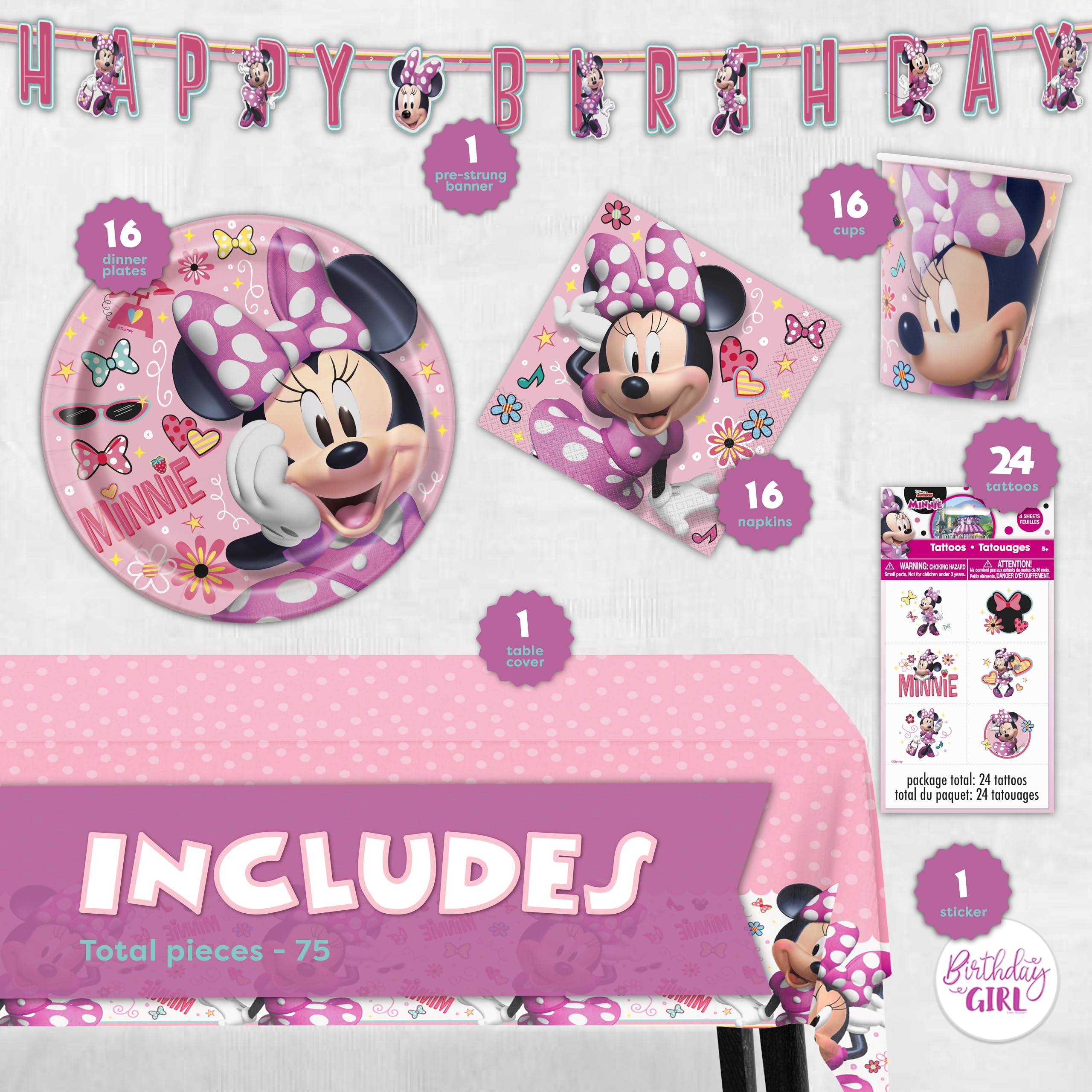 Unique nappe Minnie gros plan texture imperméable protège table