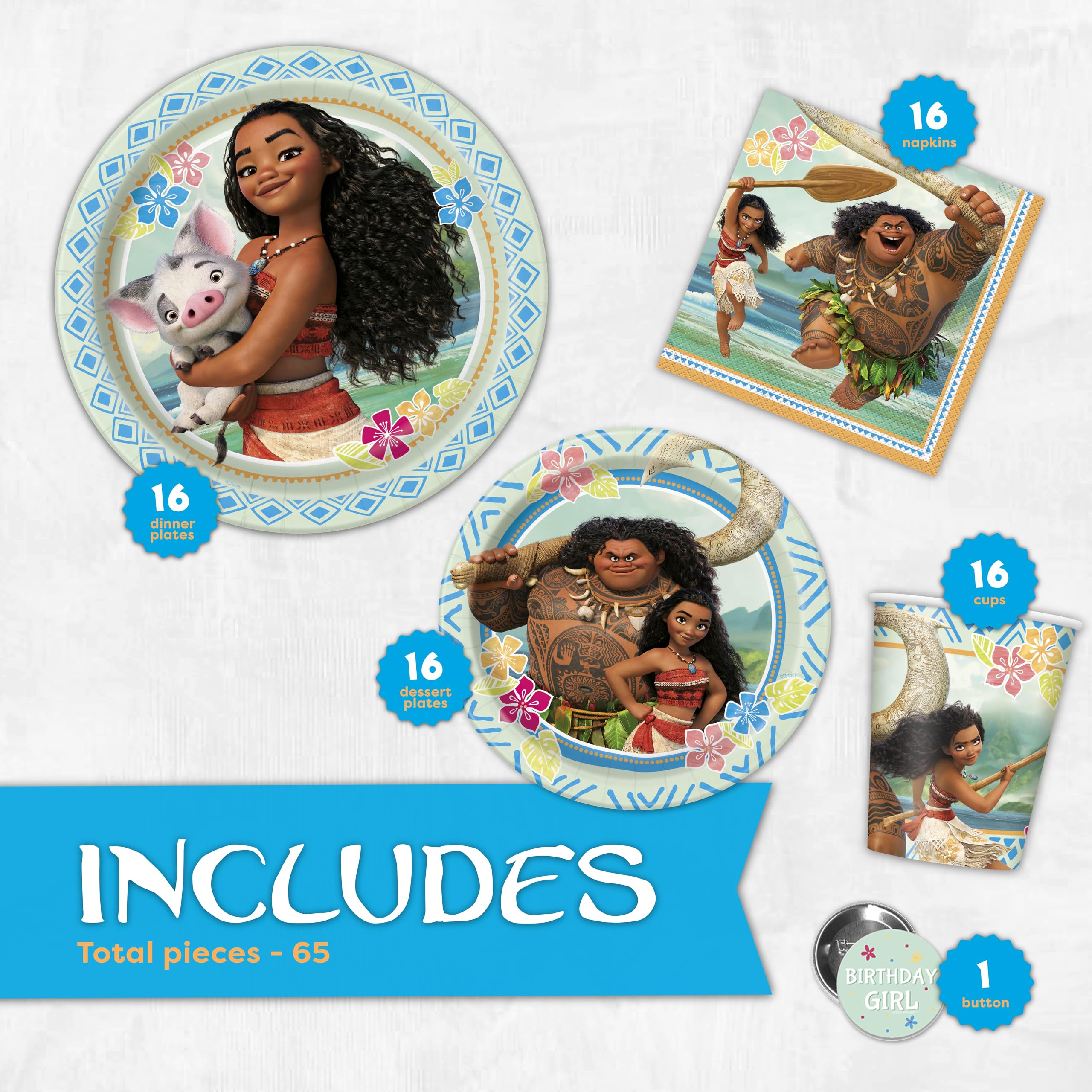 Unique gros plan sur l'assiette grande Moana montrant le motif et la solidité bénéfice résistance