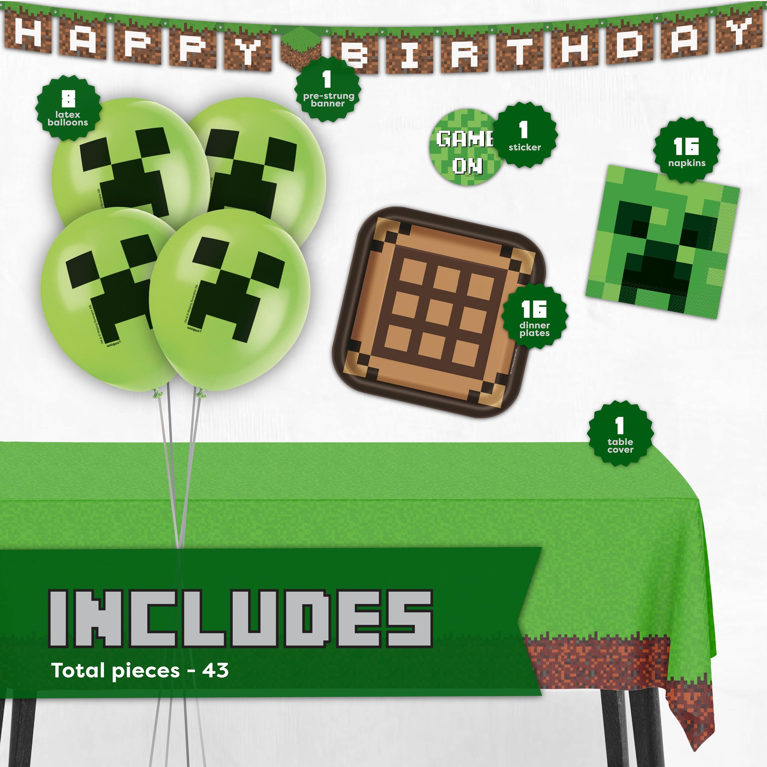 Unique nappe plastique Minecraft protégeant la table et facilitant nettoyage