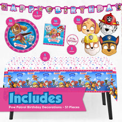 Unique Paw Patrol bannière rose en gros plan apportant point focal festif et couleurs vives
