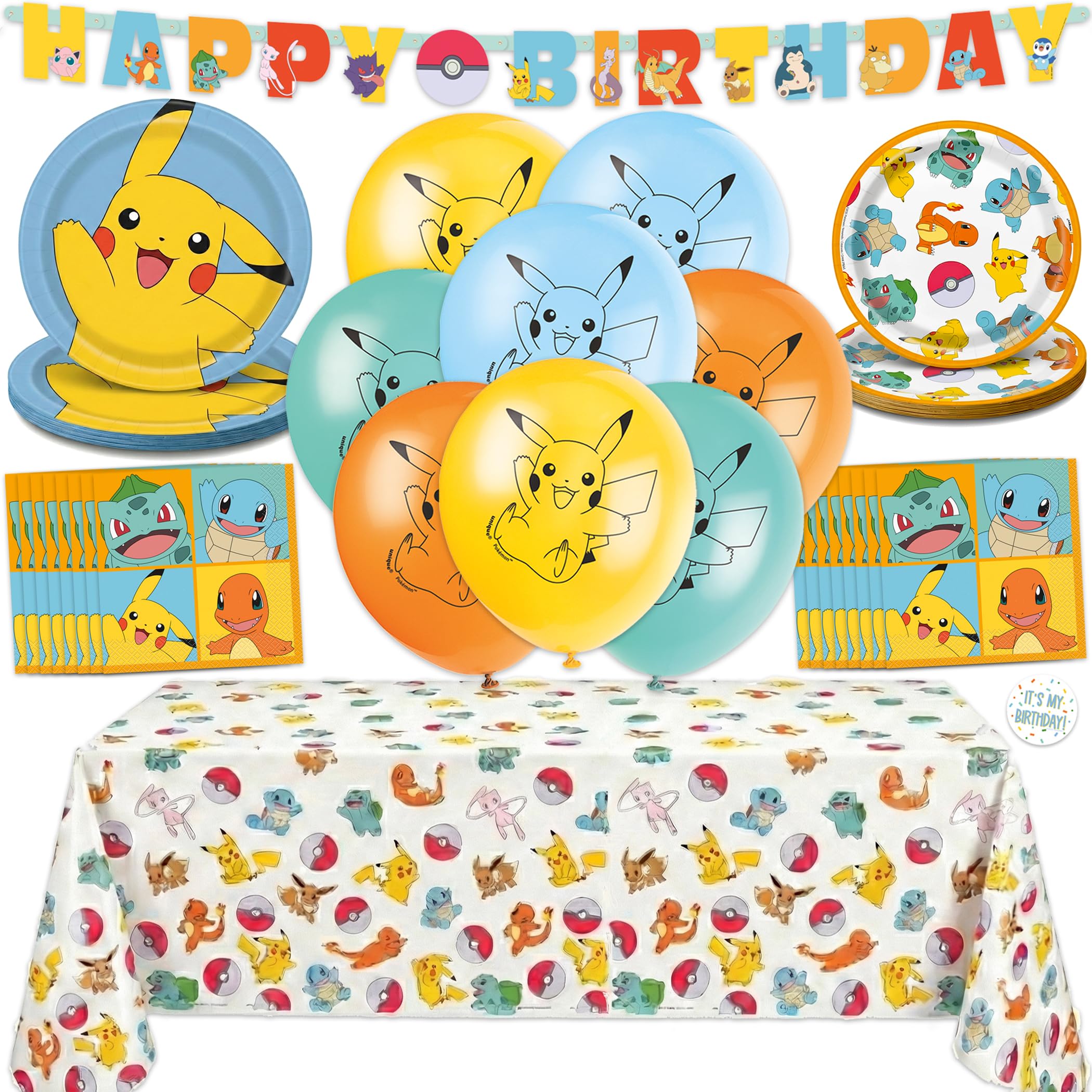 Unique kit Pokemon face avant montrant l'ensemble des éléments et créant une table coordonnée