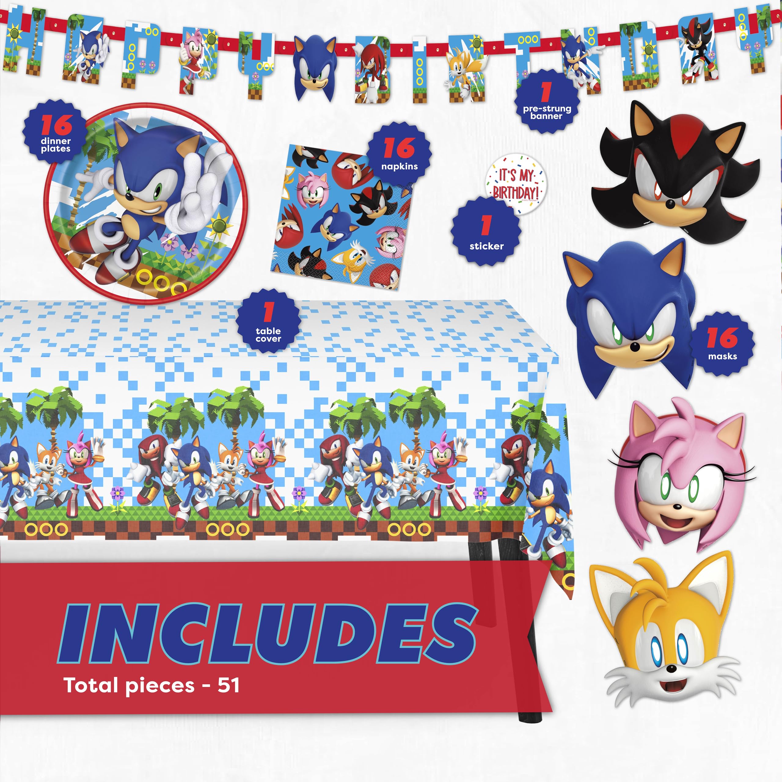 Unique grosse assiette Sonic 9 pouces montrant résistance et motif