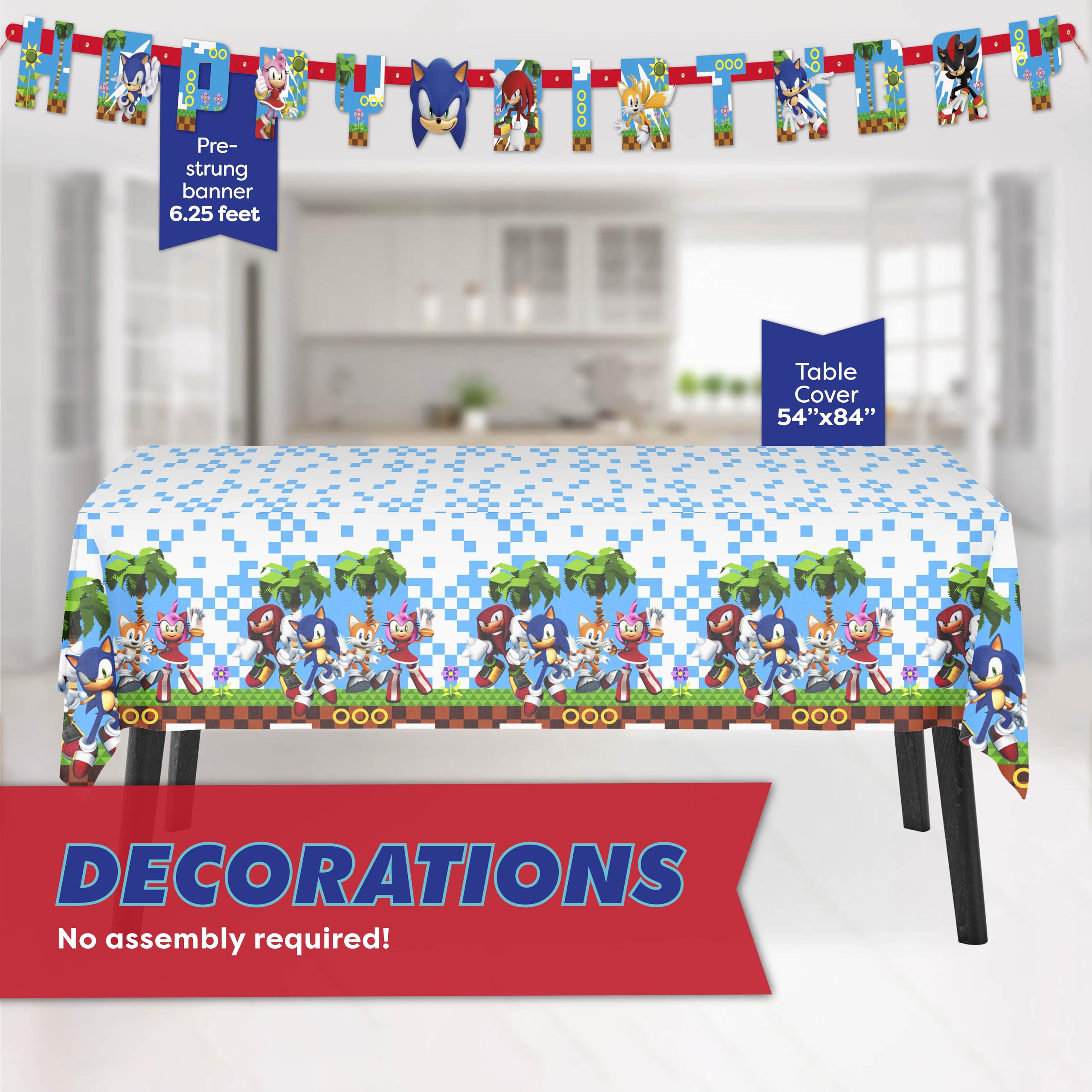 Unique nappe Sonic 54x84 pouces posée montrant protection et dimensions
