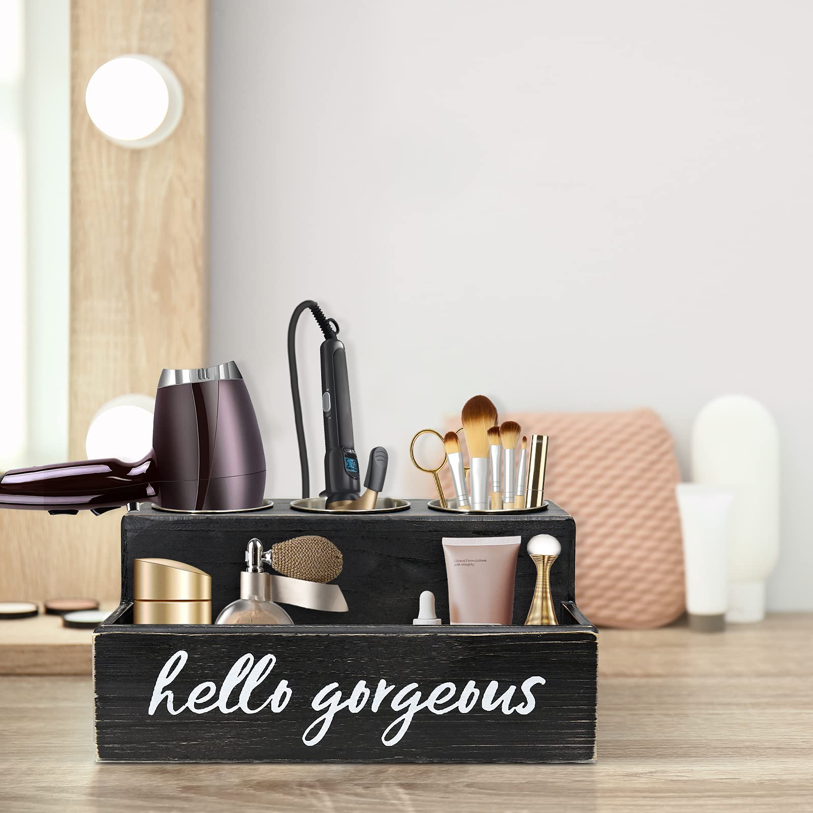 Unistyle sur une coiffeuse décorée montrant intégration esthétique