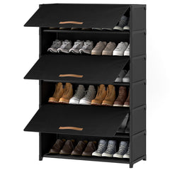 UNITSTAGE vue avant de l'armoire noire montrant rangement ordonné