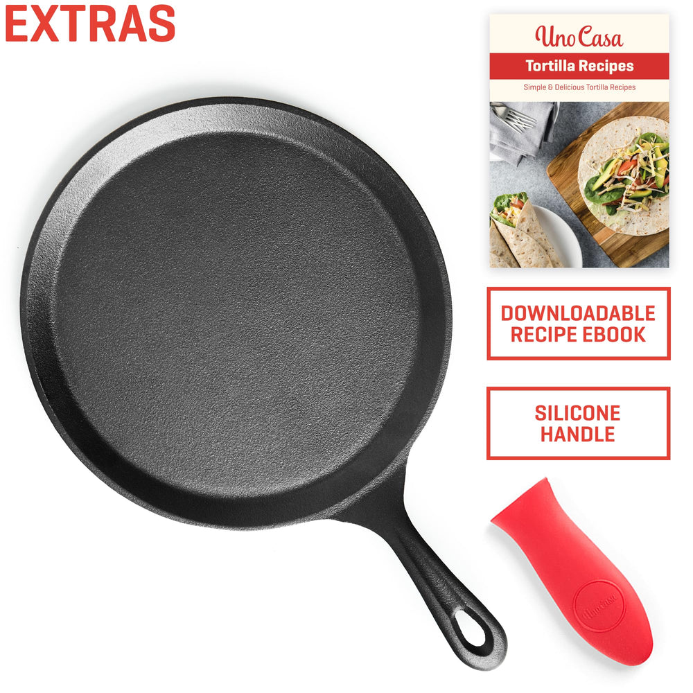 Uno Casa comal avec poignée silicone amovible pour manipulation sûre