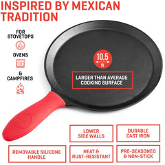 Uno Casa comal profil illustrant épaisseur et robustesse pour cuisson uniforme