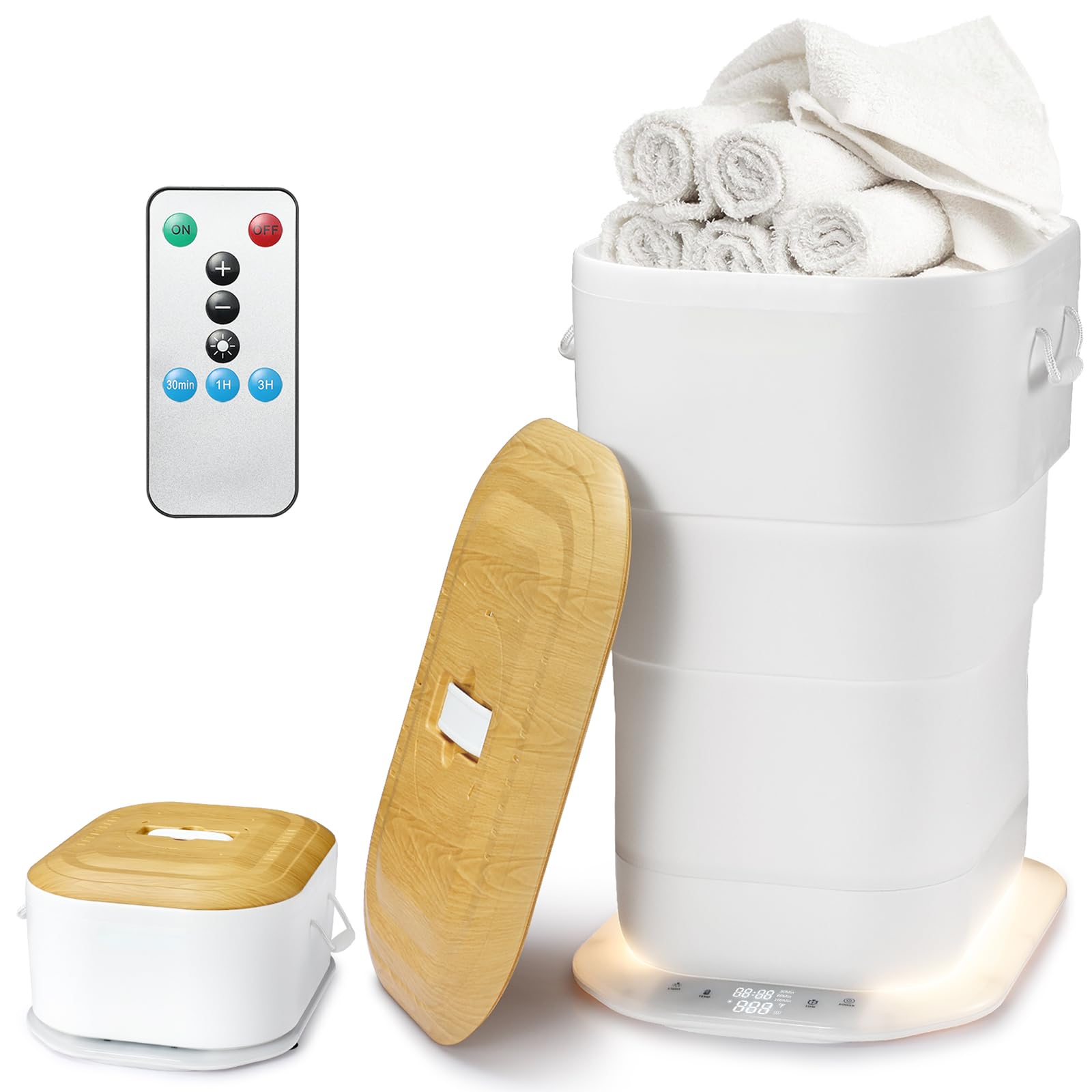 Uoxfill seau chauffe-serviettes avant montrant capacité et finition haut de gamme