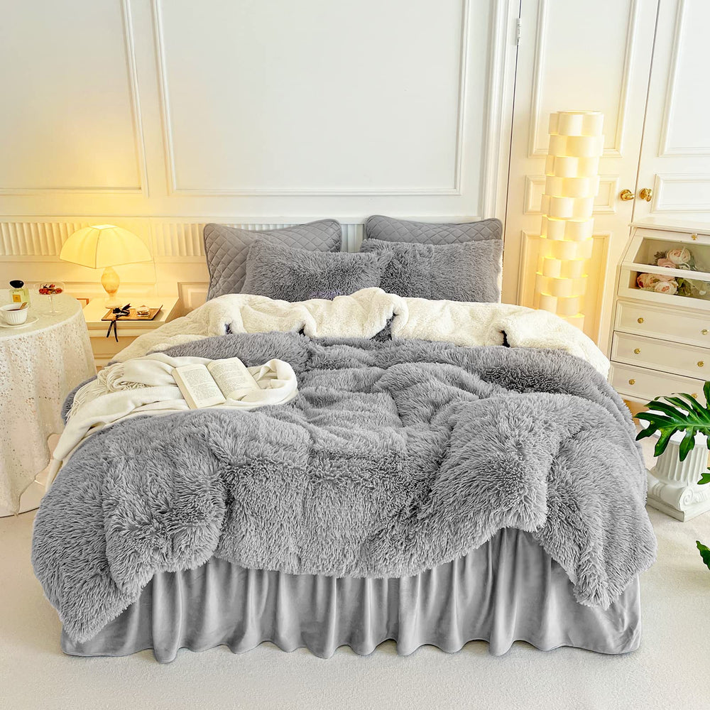 UOZZI BEDDING édredon face fausse fourrure doux et élégant