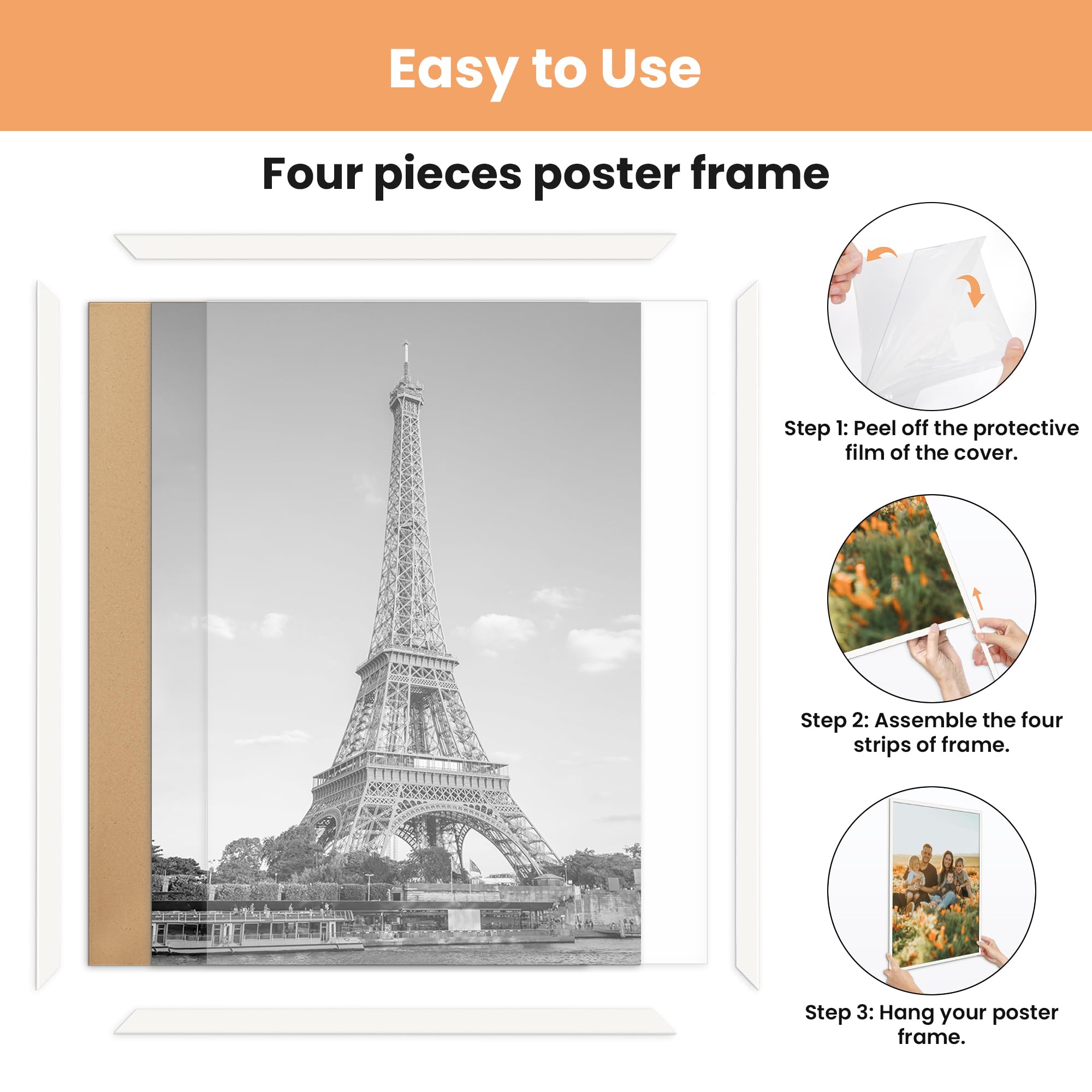 upsimples cadre 18x24 gros plan de la couverture plastique protectrice