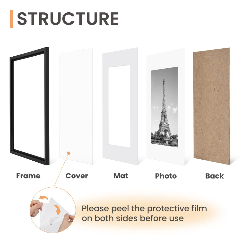 upsimples cadre 12x16 dos avec ouverture à ressort pour changer la photo facilement