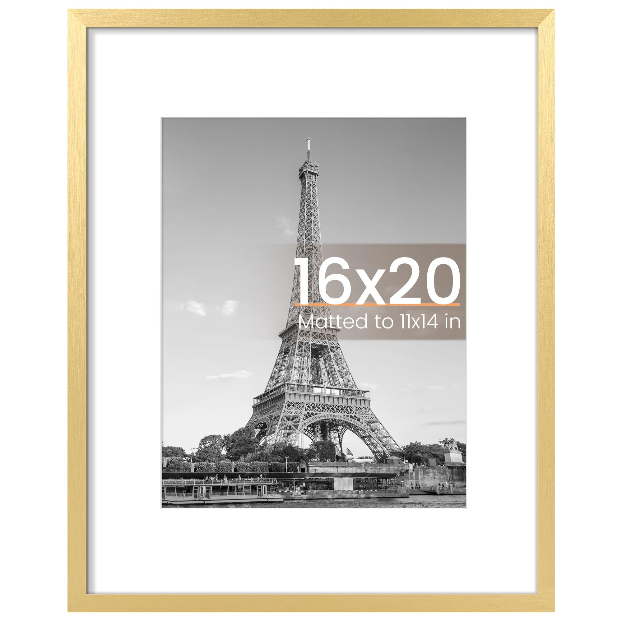 upsimples cadre 16x20 face montrant bord doré et protection nette