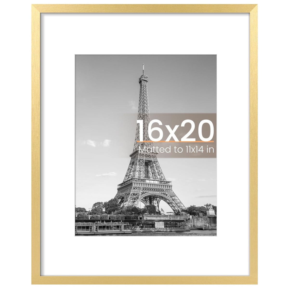 upsimples cadre 16x20 face montrant bord doré et protection nette