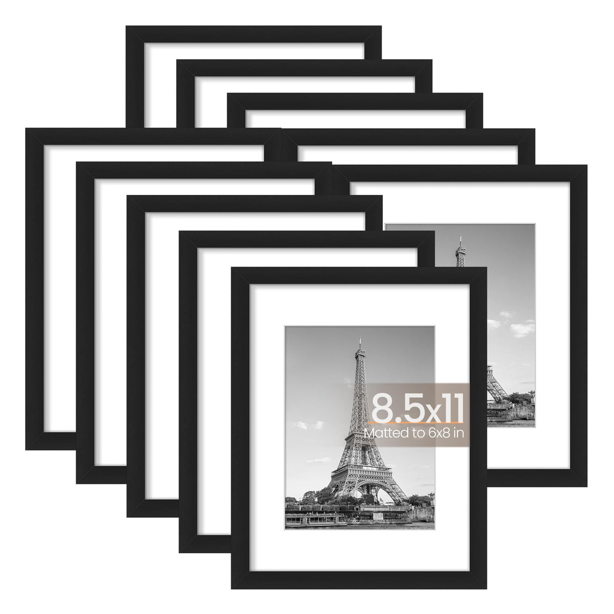 upsimples cadre face avant noir montrant une photo nette et finition élégante