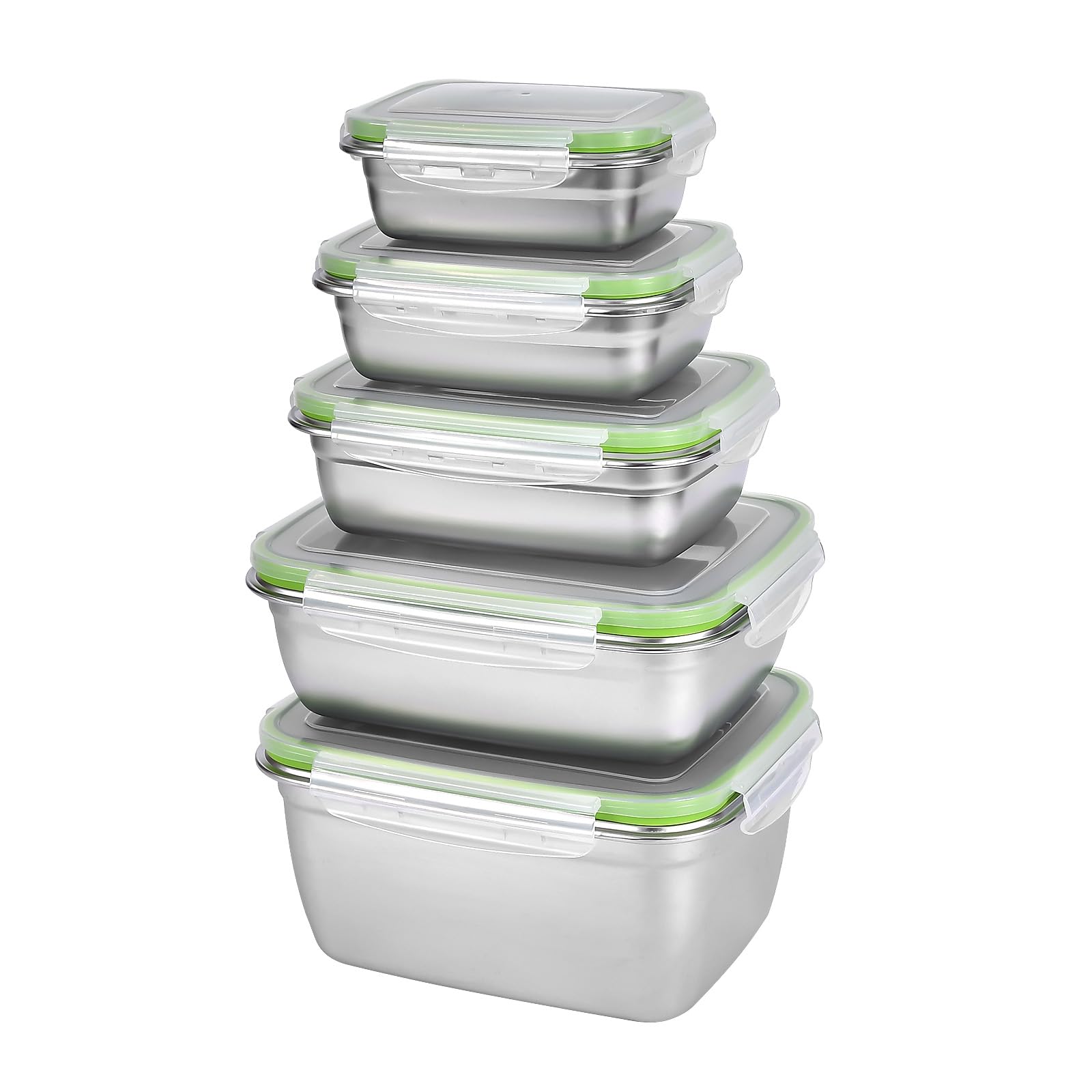 UPTRUST vue avant du lot vert montrant toutes les tailles et rangement pratique