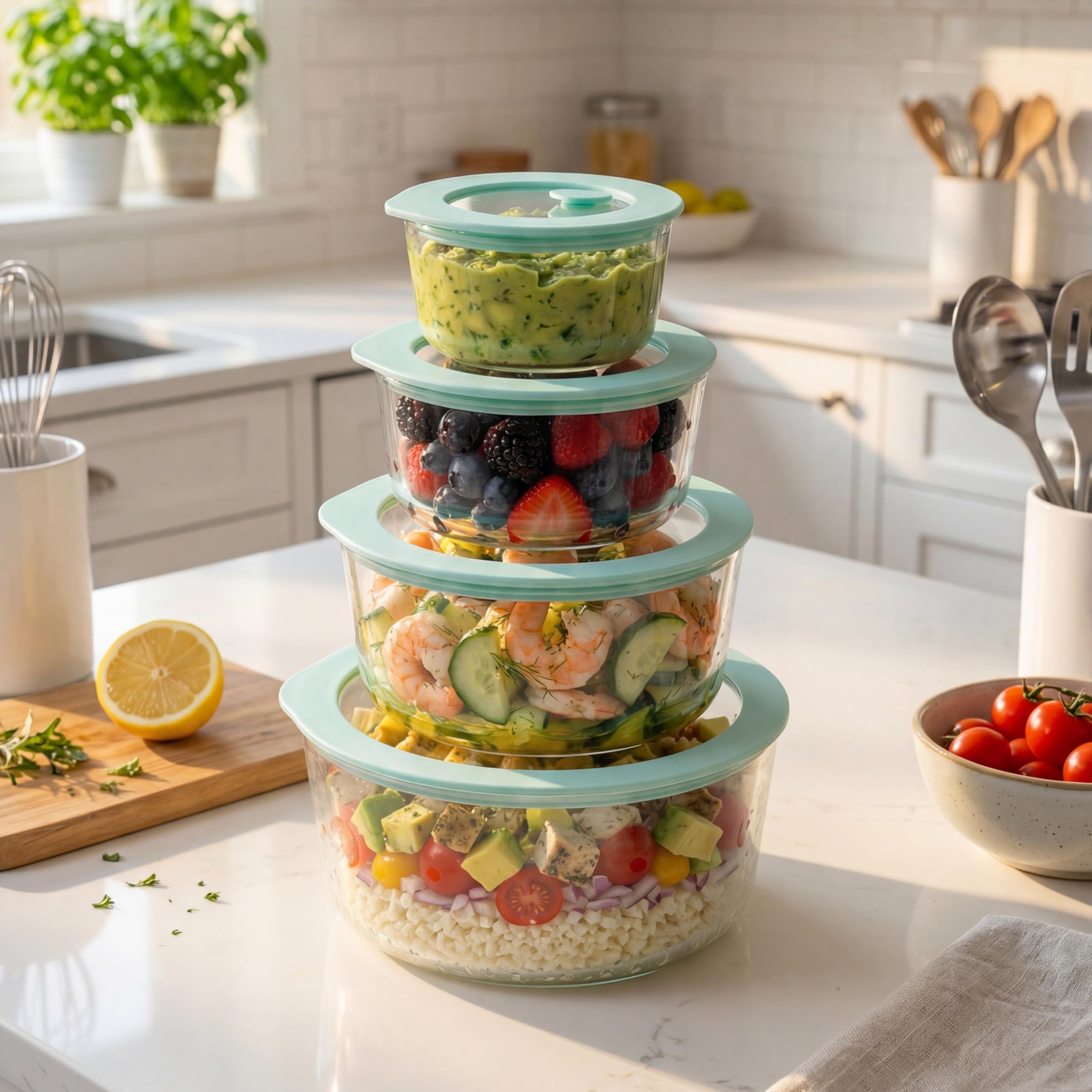 Urban Green contenant rond 55oz idéal pour salades et restes