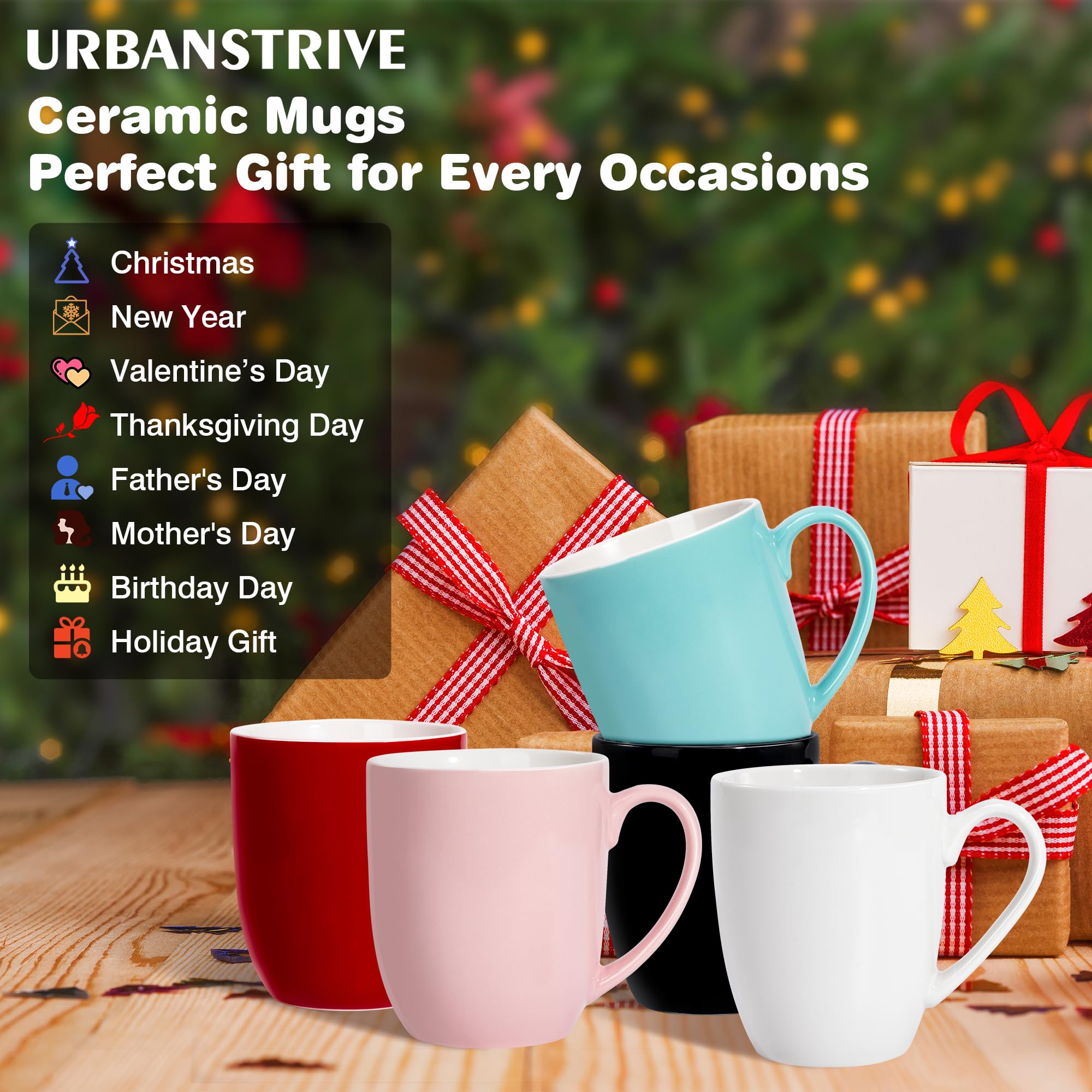 Urbanstrive tasses emballées comme cadeau, présentation soignée et sûre