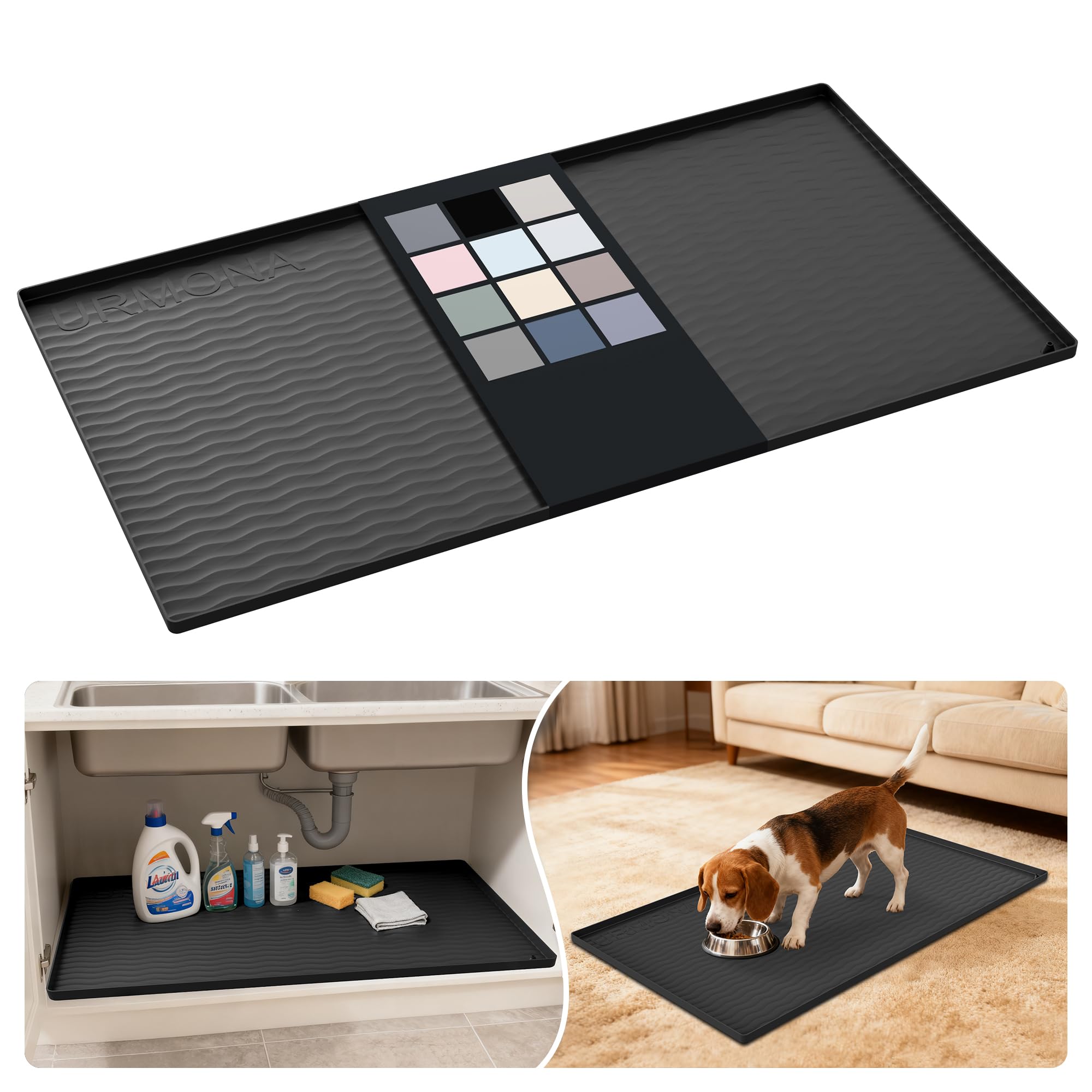 URMONA tapis sous-évier face avant protégeant l'armoire et facilitant le nettoyage