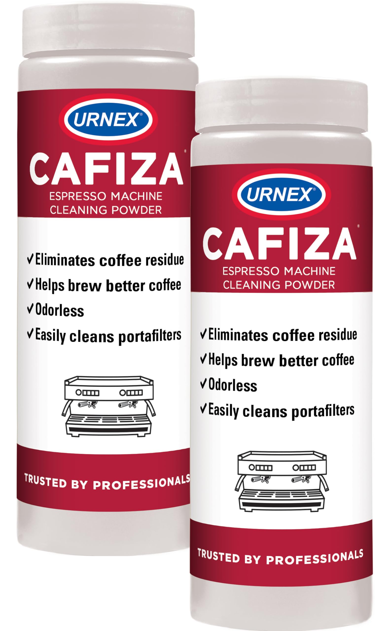 Urnex Cafiza emballage recto montrant le lot de deux boîtes et informations produits