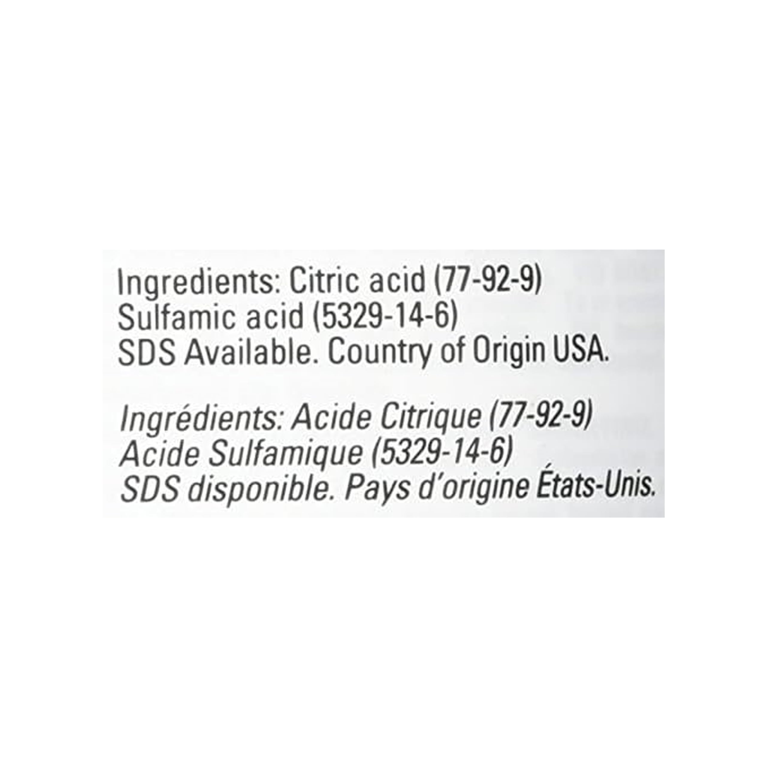 Urnex Dezcal cuillère de dosage montrant la quantité recommandée