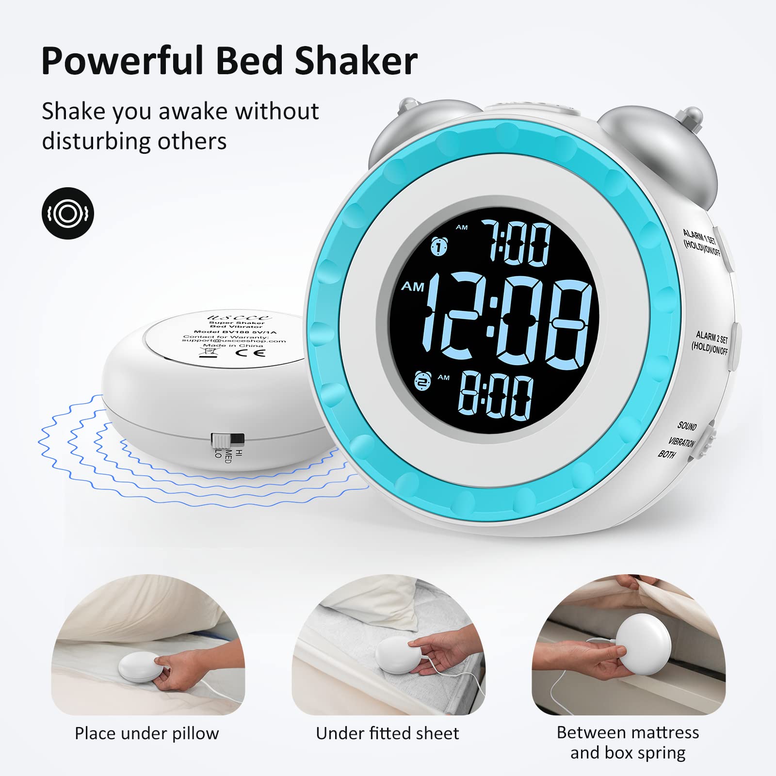 uscce gros plan du secoueur montrant vibration puissante pour réveiller