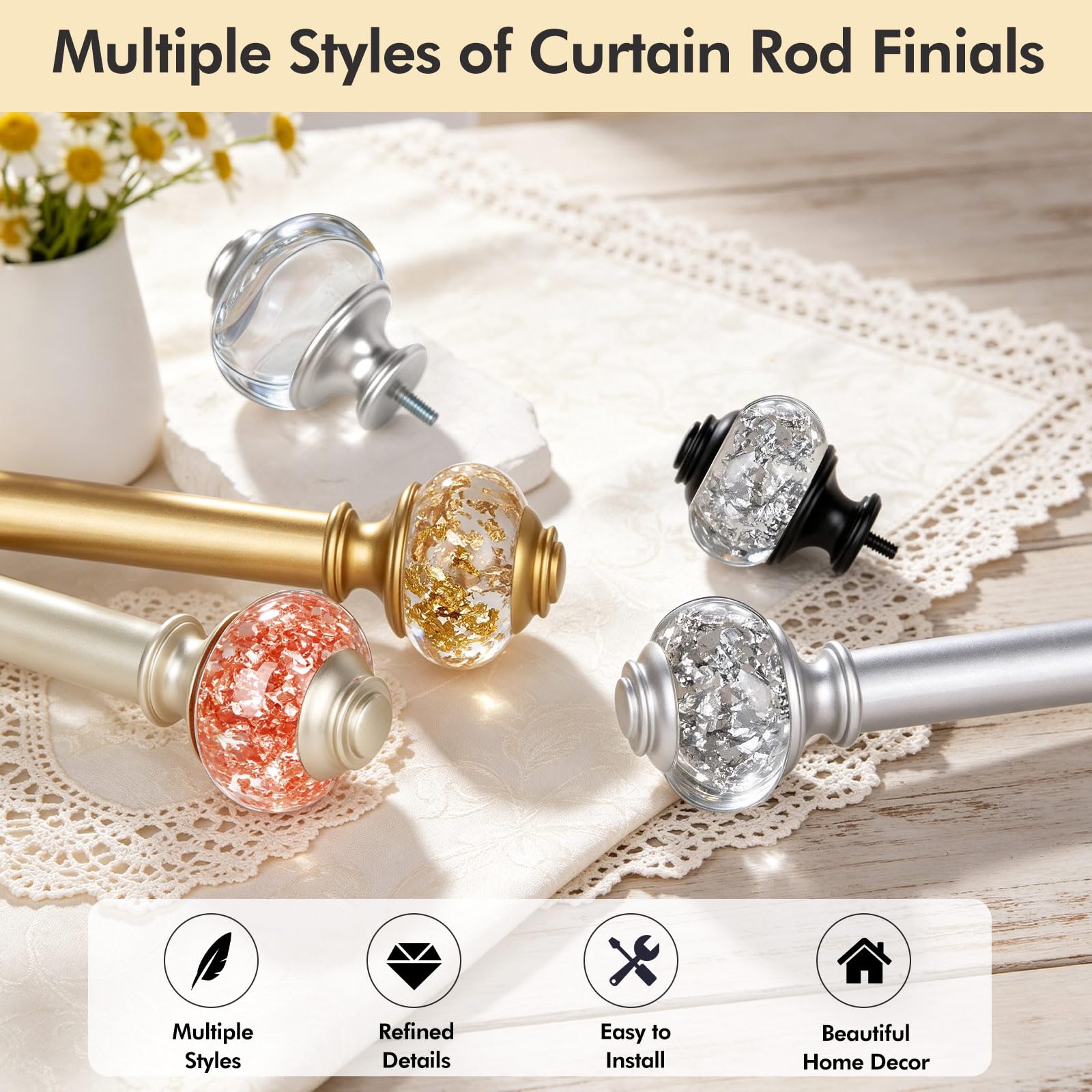 USFOOK embout crystal bling détaillé apportant élégance décorative