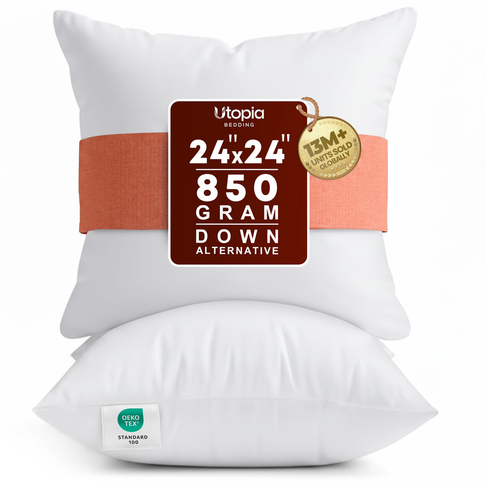 Utopia Bedding vue avant insert 24x24 pour volume et confort décoratif