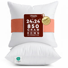 Utopia Bedding vue avant insert 24x24 pour volume et confort décoratif