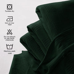 Utopia Bedding détail des bords et coutures pour durabilité et finition soignée