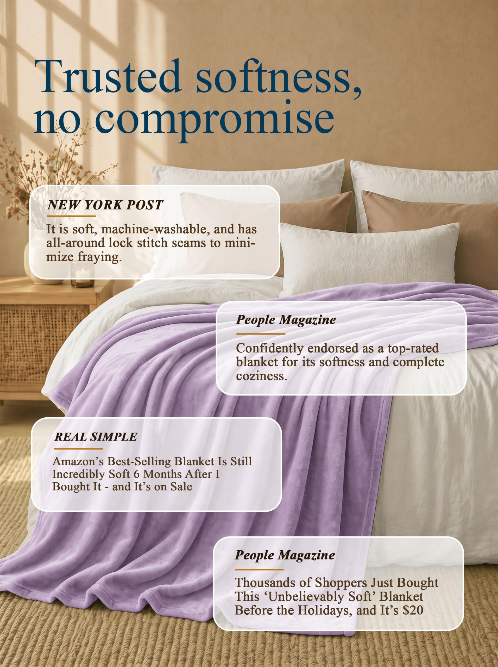 Utopia Bedding chambre décorée en lilas créant atmosphère apaisante