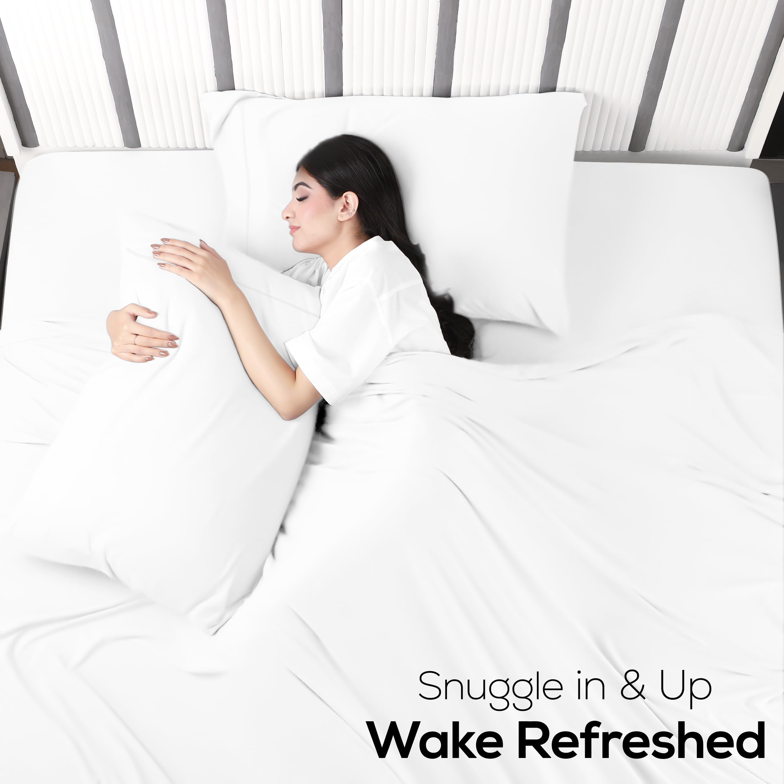 Utopia Bedding comparaison taille sur matelas montrant capacité de la poche de 15 pouces