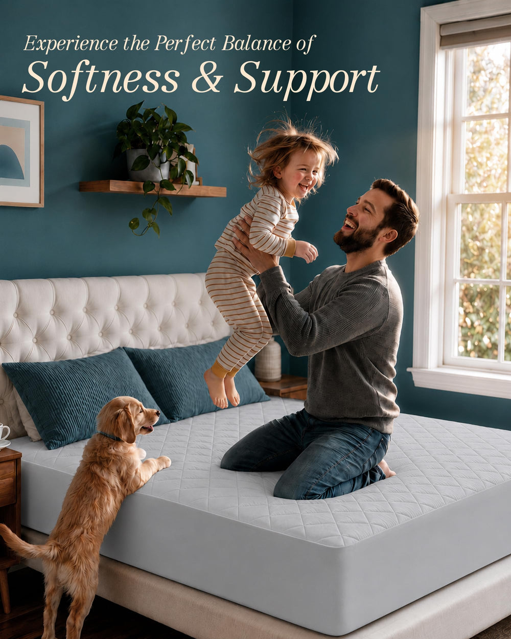 Utopia Bedding comparaison d'épaisseur sur matelas, ajoute du moelleux