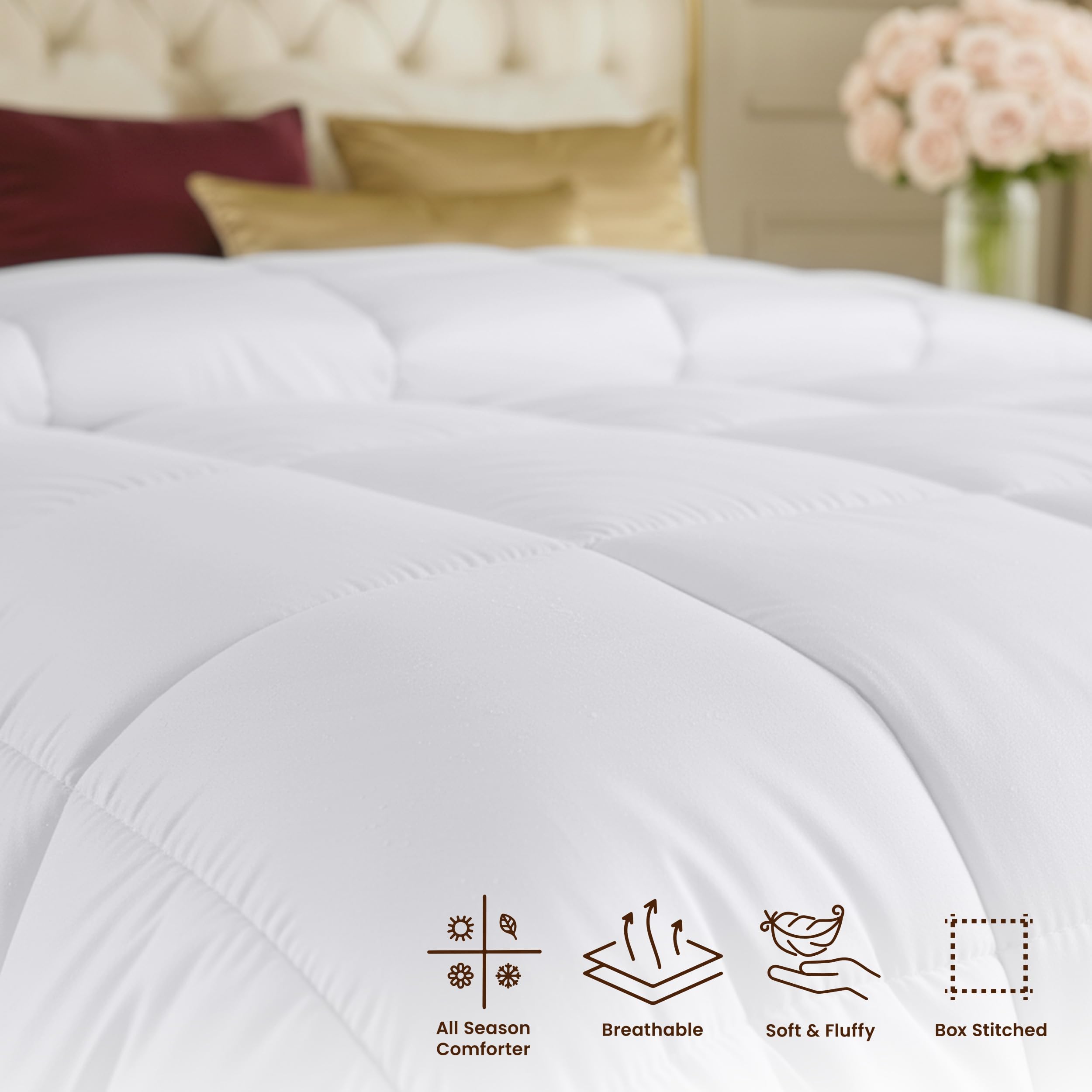 Utopia Bedding comparaison de taille montrant échelle 90 x 102 pouces