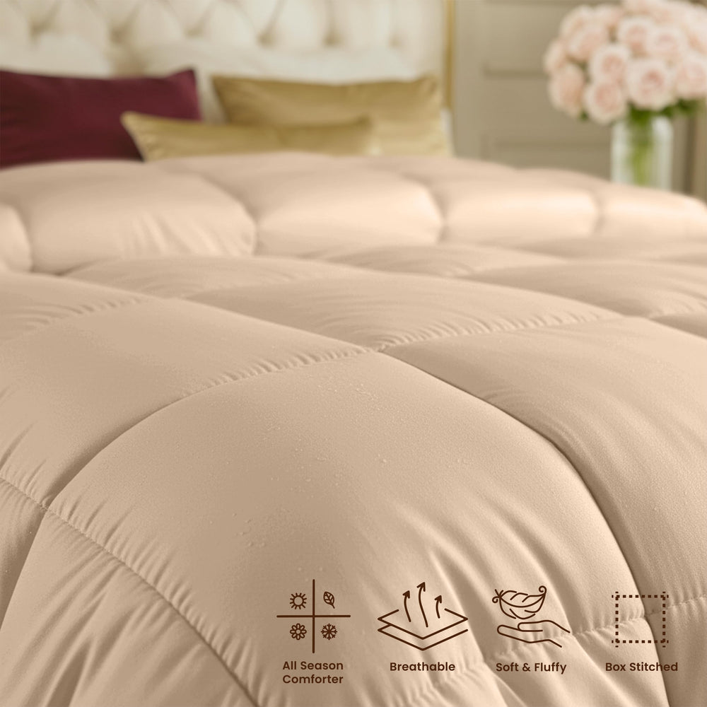 Utopia Bedding couette installée sur lit queen montrant style et volume