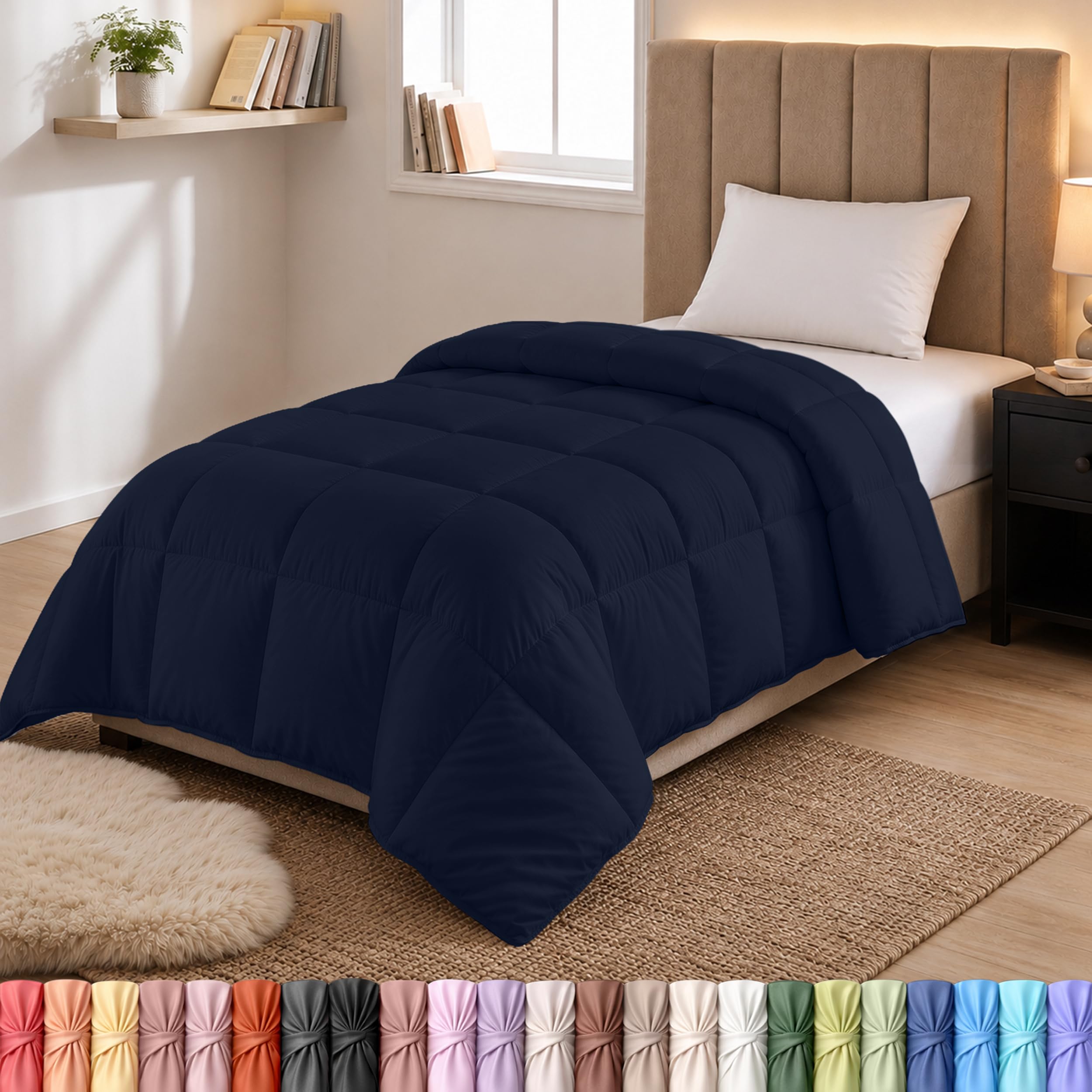 Utopia Bedding vue avant de la couette navy, aspect douillet et soigné