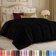 Utopia Bedding couette face entière noire montrant tombé net et confort