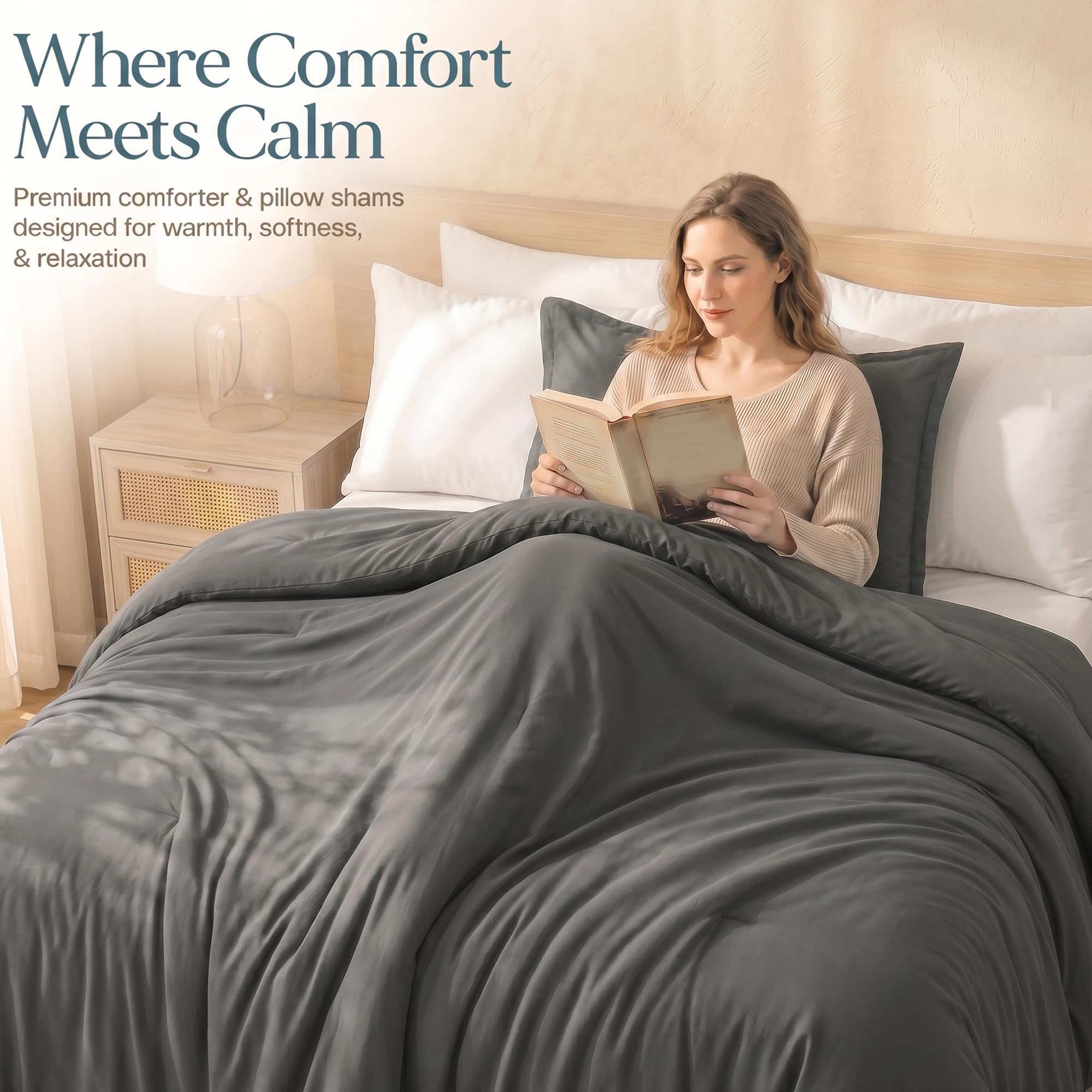 Utopia Bedding couette installée sur lit démontrant aspect cosy et pratique