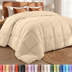 Utopia Bedding couette vue frontale beige présentant confort et design neutre