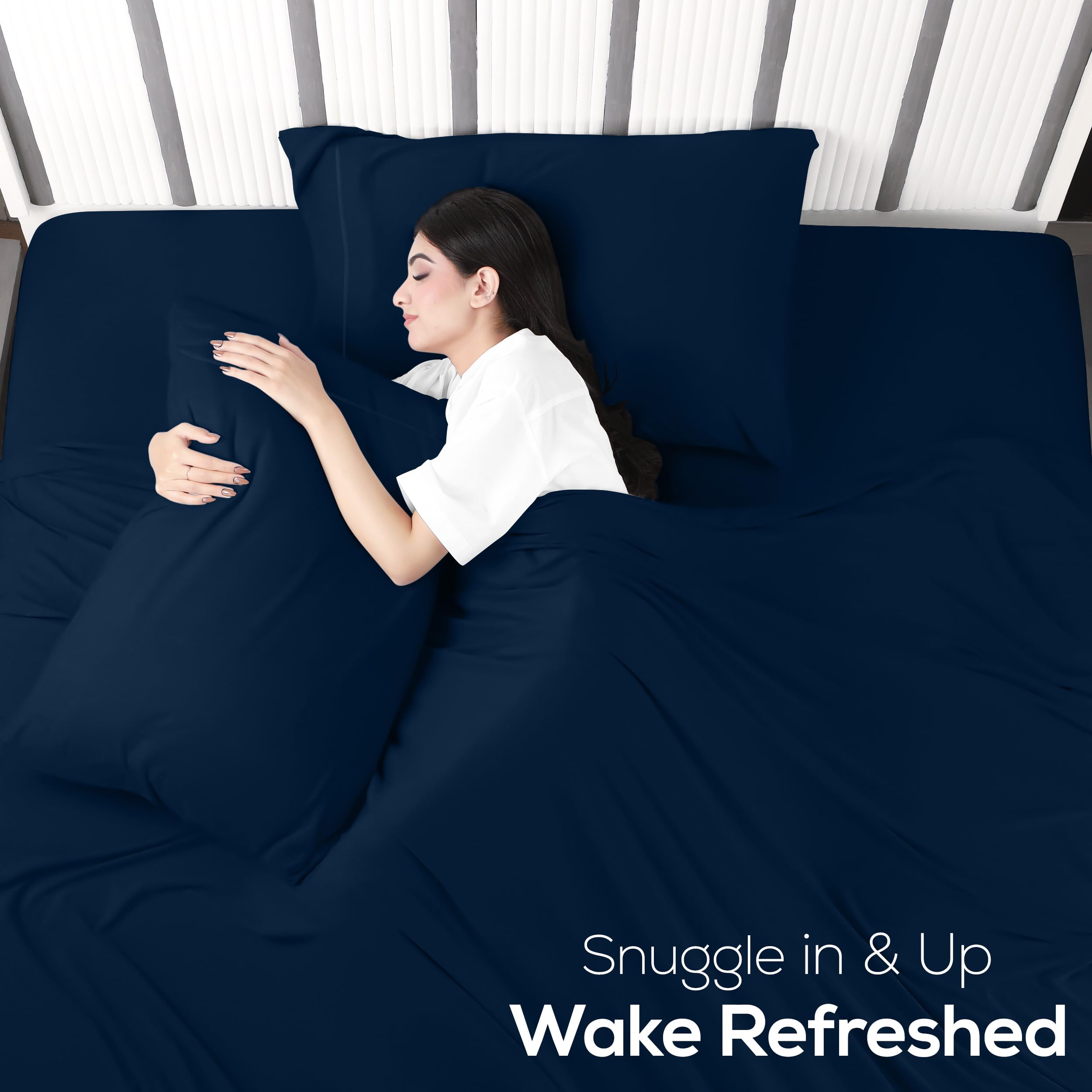 Utopia Bedding détail couleur Navy montrant nuance profonde et coordonnée