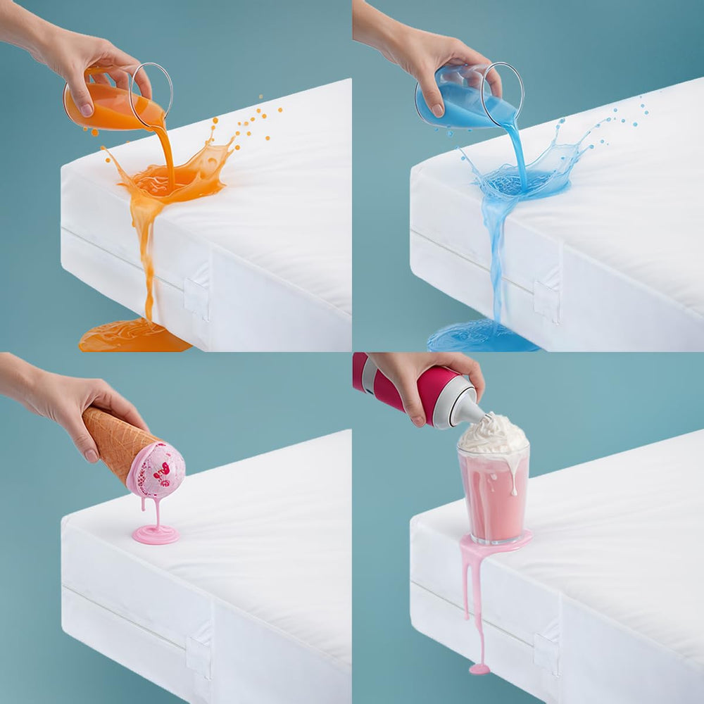 Utopia Bedding coupe montrant barrière imperméable et rembourrage