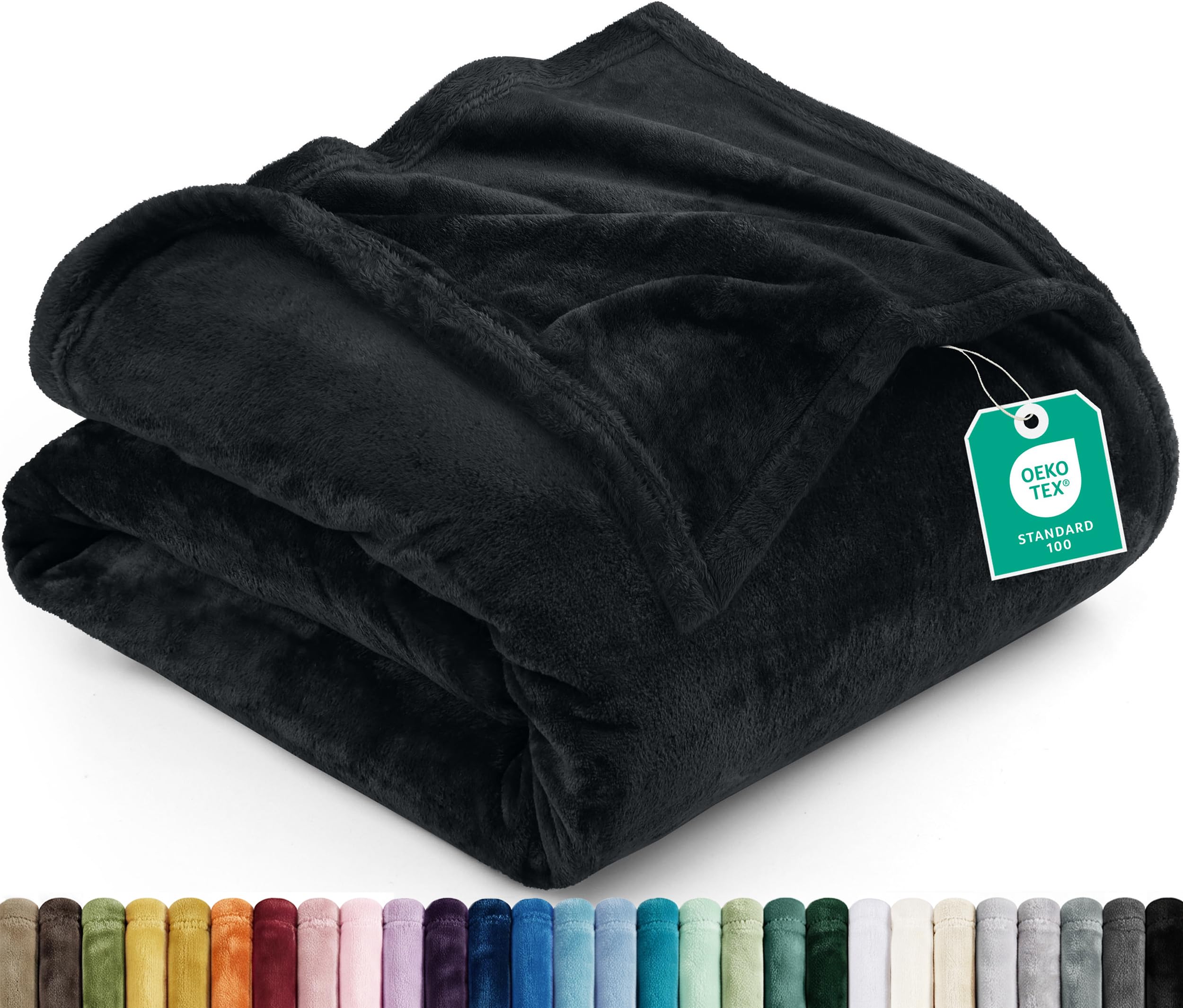 Utopia Bedding couverture California King recto montrant couleur noire et confort
