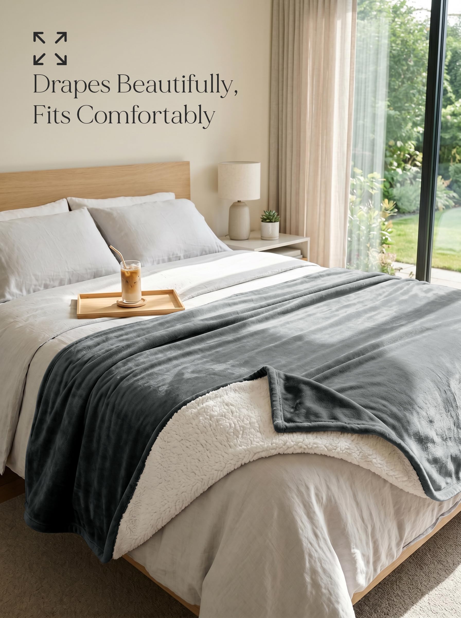 Utopia Bedding envers Sherpa moelleux offrant chaleur confortable