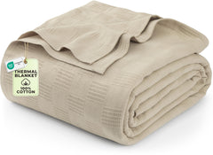 Utopia Bedding couverture thermique face avant montrant taille et couleur khaki bénéfice chaleur légère