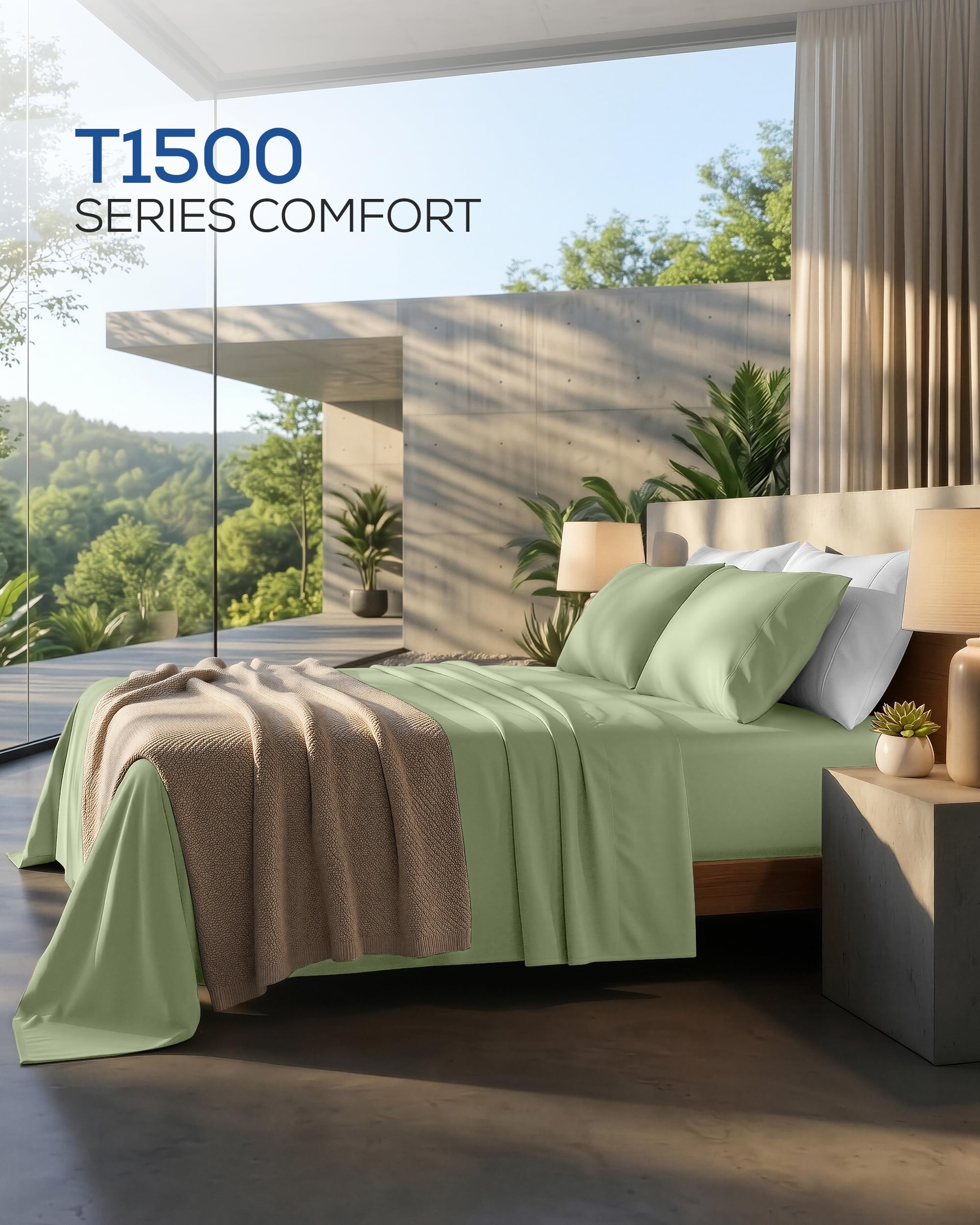 Utopia Bedding drap-housse angle avec poche 15" montrant maintien solide sur matelas épais
