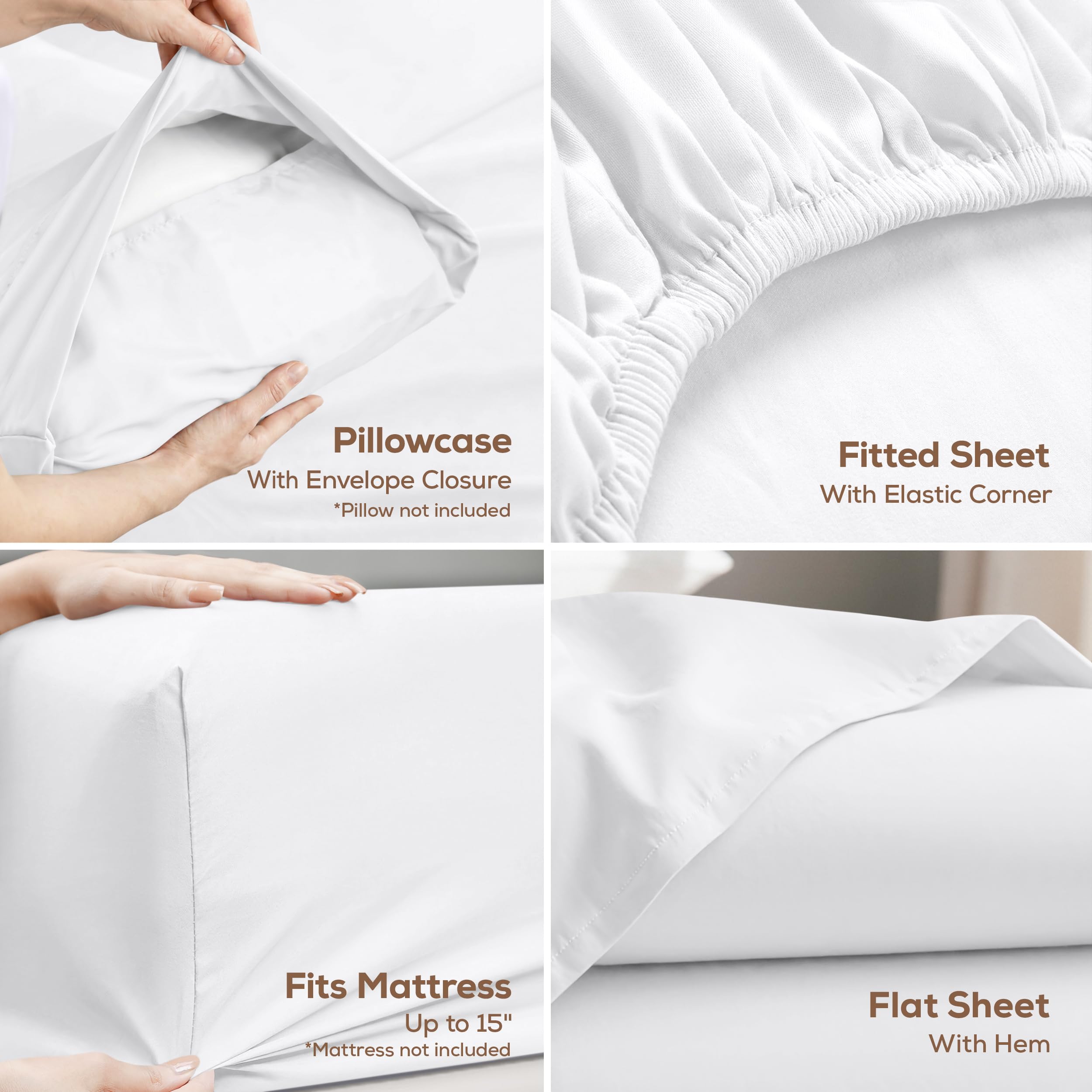 Utopia Bedding drap-housse bonnet profond en place sur matelas pour maintien sûr
