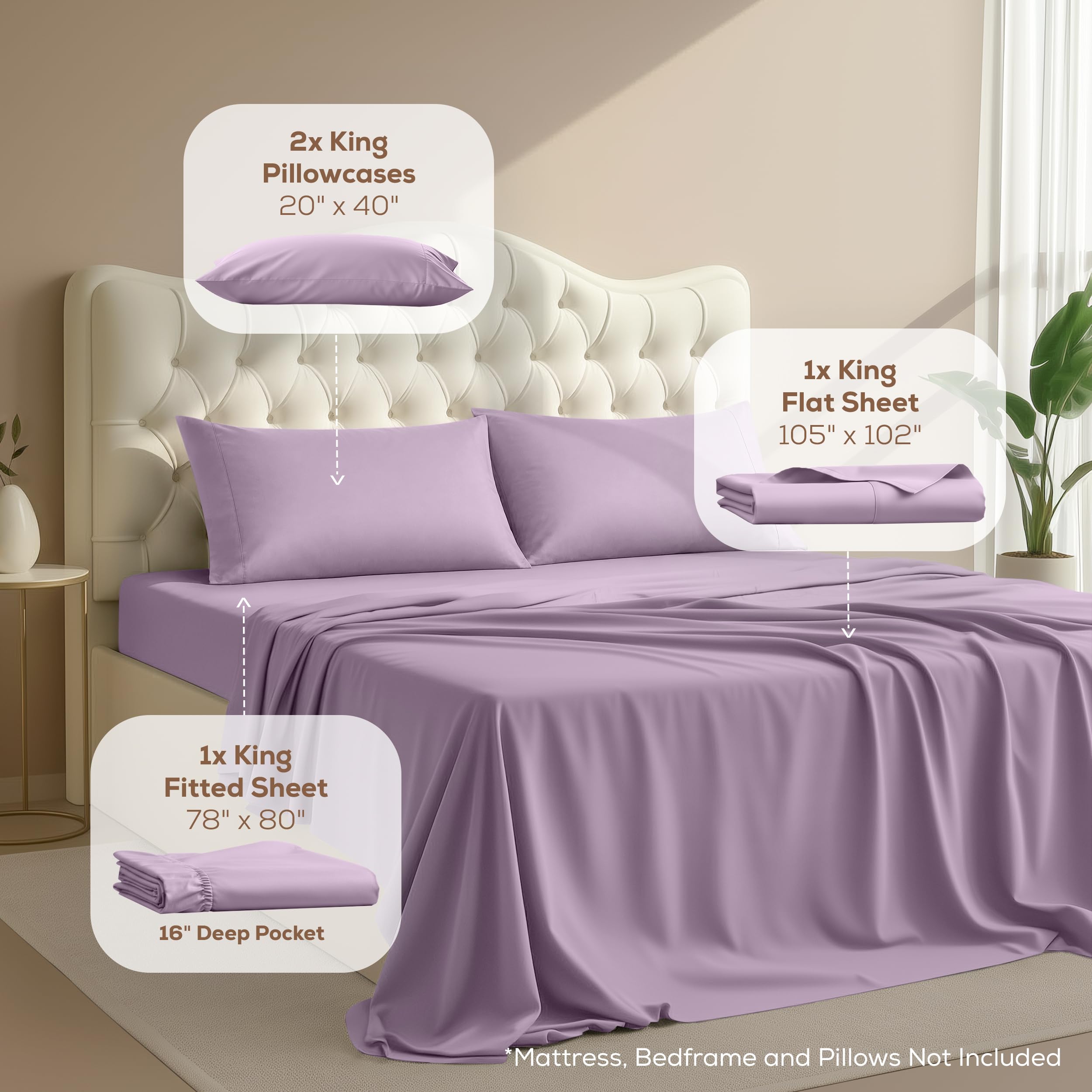 Utopia Bedding drap-housse poche profonde illustrant maintien sûr et ajustement pour matelas 16"