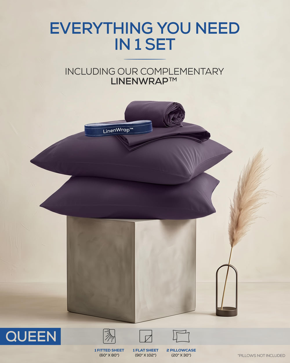 Utopia Bedding drap plat et taies pliés, présentation soignée et pratique
