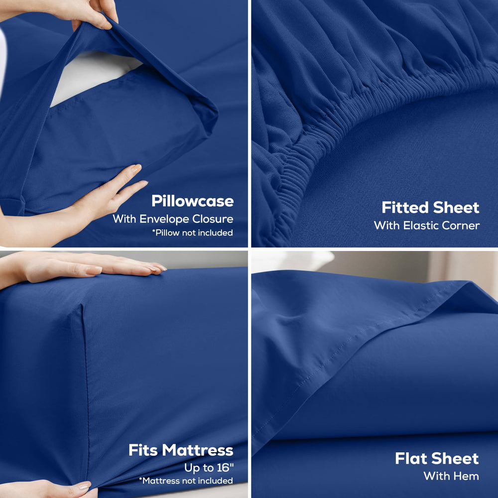 Utopia Bedding drap plat étendu illustrant couverture généreuse
